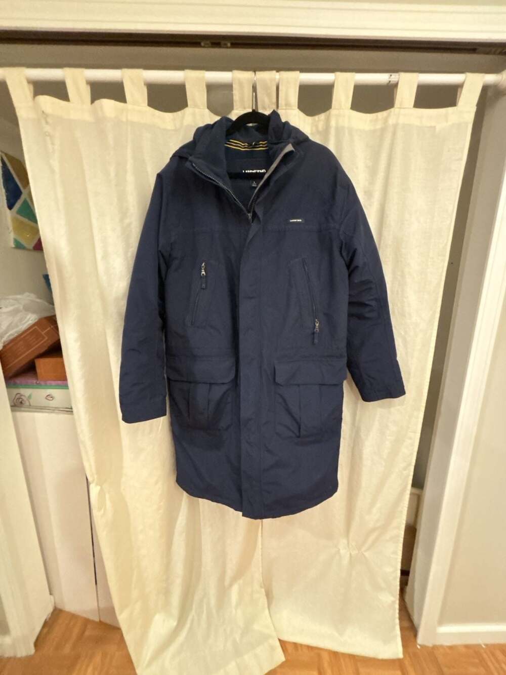 Lands' End Squall Parka Jacket Navy Blue Size L 42-44